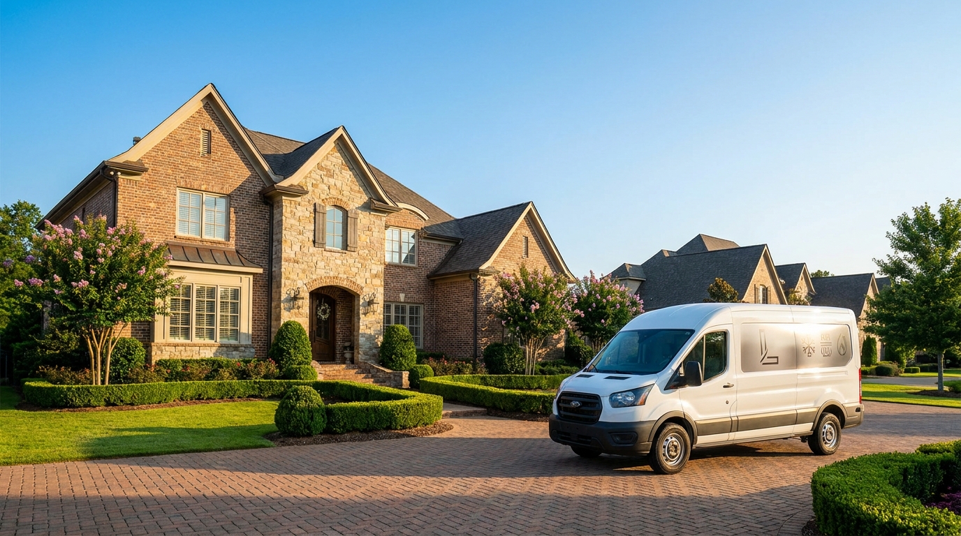 Licensed Lockwell HVAC technician servicing a residential HVAC system in Birmingham, Alabama