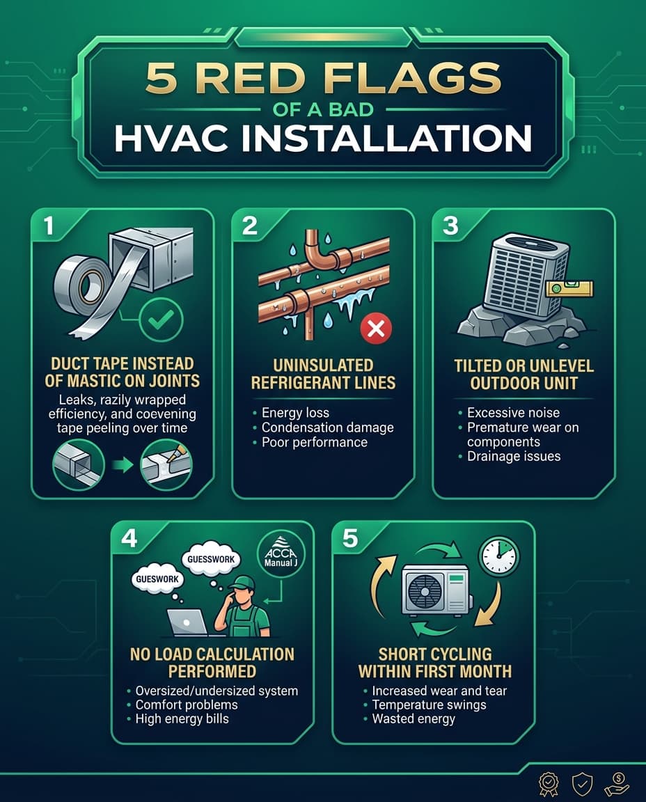Infografía para Cómo Detectar una Mala Instalación de HVAC